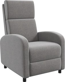HOMCOM Poltrona Relax Reclinável até 160° Poltrona Reclinável Manual com Apoio para os Pés 64x86x102 cm Cinza | Aosom Portugal