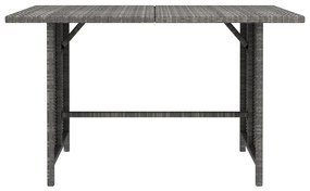 10 pcs conjunto lounge de jardim c/ almofadões vime PE cinzento