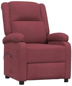 Poltrona elétrica reclinável tecido vermelho tinto