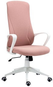 Vinsetto Cadeira Escritório Ergonómica Rosa Altura Ajustável Encosto Alto Conforto 62x56x110-119,5 cm