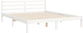 Estrutura de cama com cabeceira 160x200 cm madeira maciça