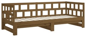 Estrutura sofá-cama de puxar 2x(90x200) cm pinho castanho-mel