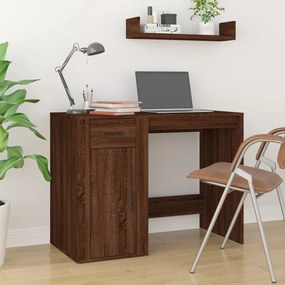 vidaXL Secretária 100x49x75 cm derivados madeira cor carvalho castanho
