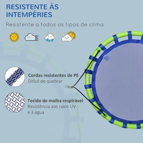 Outsunny Baloiço Infantil Ninho com Altura Ajustável Baloiço Redondo para Crianças de 3-8 Anos Carga Máxima 150 kg para Exterior Ø100x120-180 cm Azul