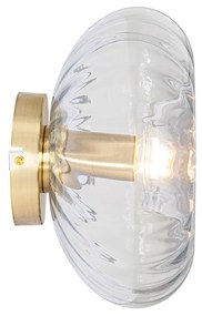 Candeeiro de parede Art Deco dourado com vidro - Ayesha Art Deco