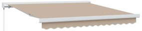vidaXL Toldo Retrátil Bege 300 x 250 cm Tecido e Metal