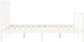Cama sem colchão 140x190 cm madeira de pinho maciça branco