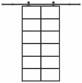 vidaXL Porta deslizante c/ conj ferragens 102x205cm vidro ESG/alumínio