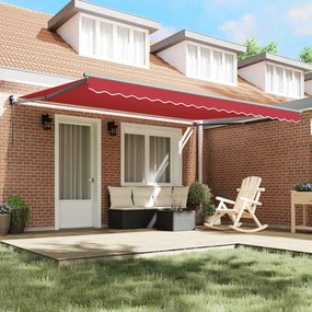 Toldo Retrátil Manual Vermelho 450 x 300 cm