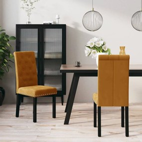 vidaXL Cadeiras de jantar 2 pcs veludo castanho