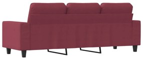 Sofá de 3 lugares tecido 180 cm vermelho tinto