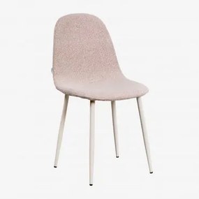 Pacote De 2 Cadeiras De Jantar Glamm Deluxe Em Tecido Bouclé Bouclé Cor-de-rosa - Sklum