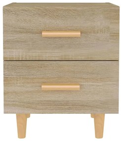 Mesa de Cabeceira Rytus com 2 Gavetas - Carvalho - Design Nórdico