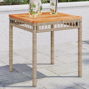 vidaXL Mesa de jardim 38x38x42 cm vime PE/acácia mistura de beges