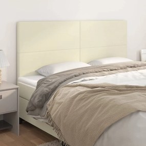 3116162 vidaXL Cabeceiras de cama 4 pcs 100x5x78/88 cm couro artificial creme