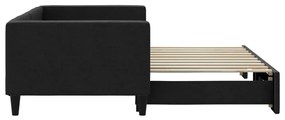 Sofá-cama com gavetão 90x190 cm tecido preto
