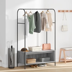 Cabideiro com Prateleiras Cinza Sonoma 100x44x160 cm