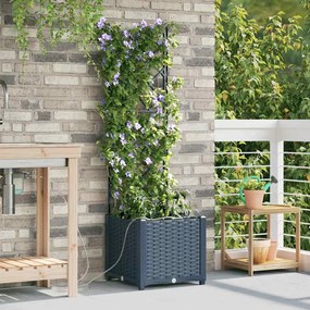 vidaXL Plantadeiras de Jardim com Irrigação Automática Cinzas