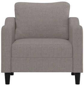Poltrona tecido 60 cm cinzento-acastanhado