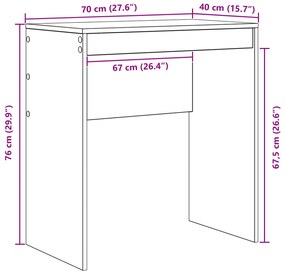 Mesa de Escrita Carvalho Fumado Carvalho Fumado MDF 70 x 40 x 76 cm