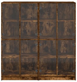 Estante c/ portas 136x37x142 cm deriv. madeira carvalho fumado