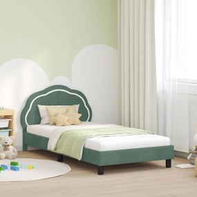 vidaXL Estrutura de Cama Infantil com Cabeceira Verde do Mar
