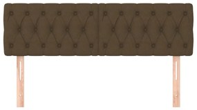 Cabeceira de cama 2 pcs tecido 72x7x78/88 cm castanho-escuro