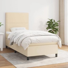 Cama com molas/colchão 90x190 cm tecido cor creme