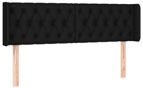 Cabeceira de cama c/ luzes LED tecido 163x16x78/88 cm preto