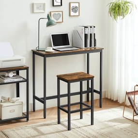 Conjunto de mesa de bar com bancos de bar Castanho Vintage