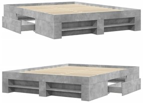 Estrutura cama s/ colchão 160x200cm cinza cimento