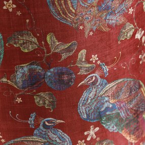 Abajur de veludo vermelho com design de pavão 40/40/40 interior dourado Clássico / Antigo