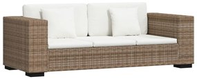 Conjunto sofás de 2 + 3 lugares, vime genuíno
