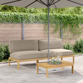 vidaXL Conjunto de Sofás Liso Cinzento-acastanhado 240 x 92 x 69 cm