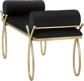 BANCO RIBBON 112,5X49X53 CM PRETO E DOURADO