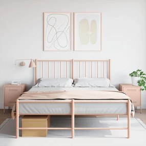 vidaXL Mesas de cabeceira 2 pcs 36x39x50,5 cm aço rosa