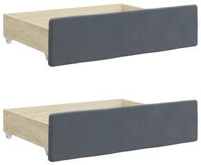 Sofá-cama c/ gavetão e gavetas 80x200 cm veludo cinzento-escuro