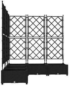 Vaso de Jardim com Trelis 5 pcs Preto 120x120x125.5 cm