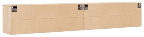 Armários de parede 2 pcs 100x30x35 cm pinho maciço cinza