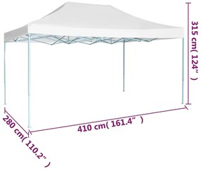 Tenda dobrável profissional para festas 3x4 m aço branco