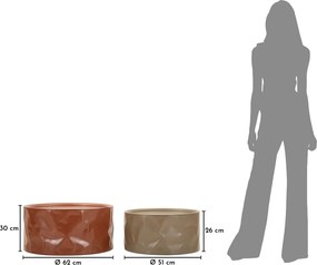 CONJUNTO DE MESA DE CAFÉ NORIMBERGA 2 PEÇAS Ø 62X30-51X26 CM VERMELHO E BRANCO