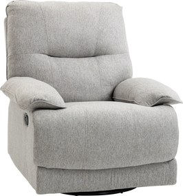 HOMCOM Poltrona Reclinável de Sala de Estar Poltrona Relax Reclinável Manual com Apoio para os Pés 89x98x101 cm Cinza | Aosom Portugal
