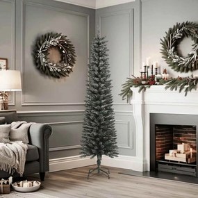 Árvore de Natal artificial fina com suporte 180 cm PVC verde
