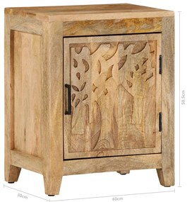Mesa de cabeceira 40x30x50 cm madeira de mangueira maciça