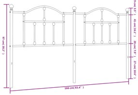 Cabeceira de cama 160 cm metal branco