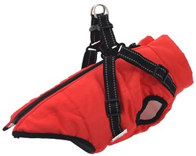 casaco para cães com arnês impermeável reflexivo vermelho L32