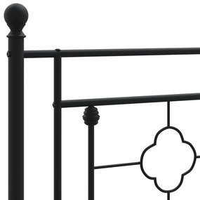 Estrutura de cama com cabeceira 90x200 cm metal preto