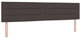 Cama Box Spring com Colchão Castanho Escuro 200x200 cm Tecido