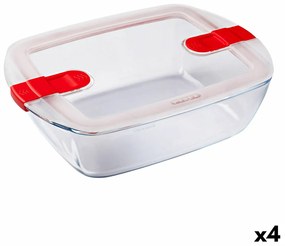 Lancheira Hermética Pyrex Cook & Heat 2,5 L Transparente Vidro (4 Unidades)