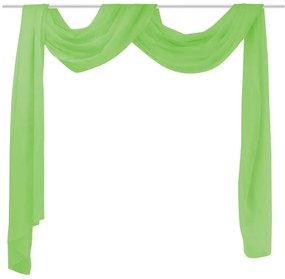 Cortina comprida em voile transparente 140 x 600 cm verde